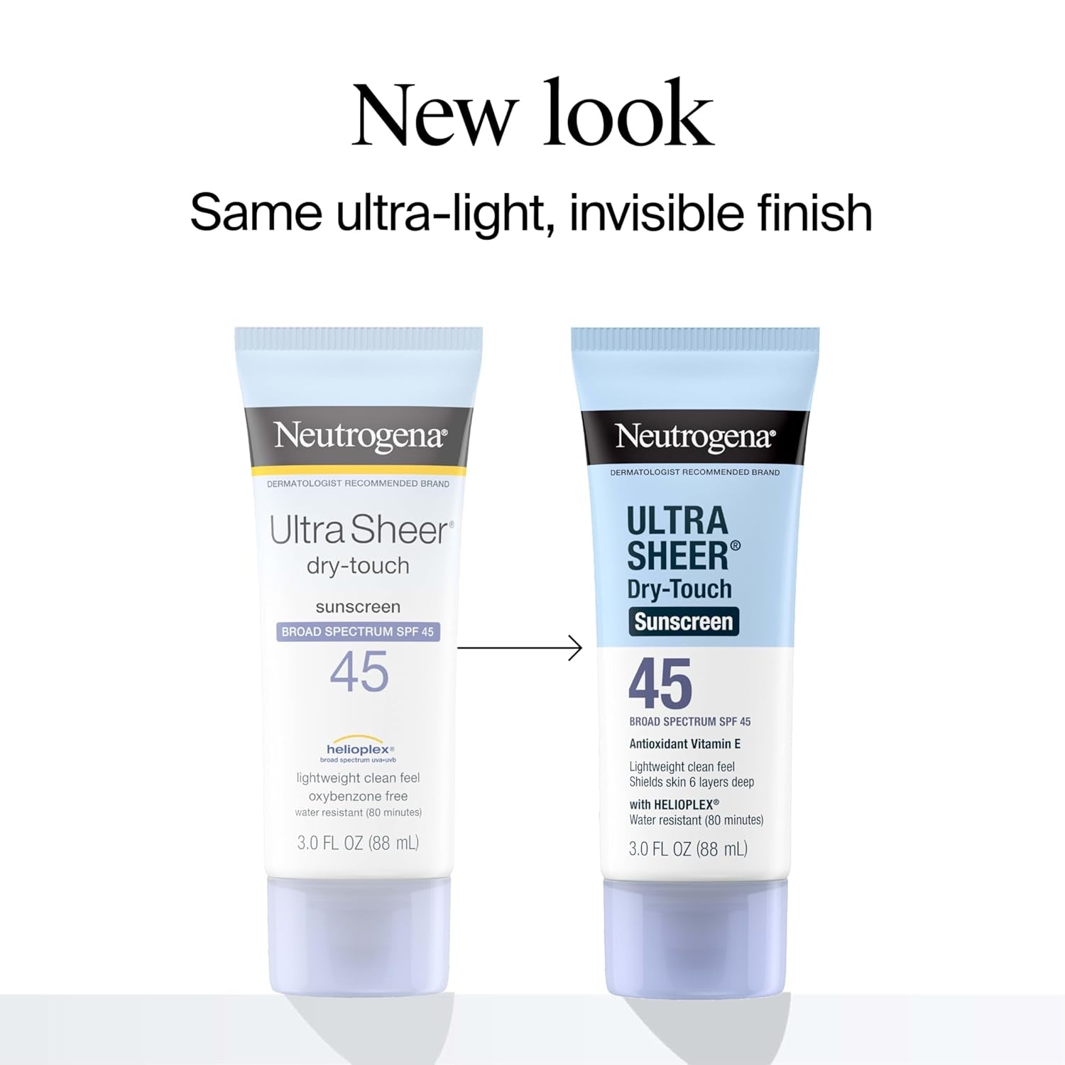 Ultra Sheer Dry-Touch Water Resistant and Non-Greasy Sunscreen Lotion with Broad Spectrum SPF 45, Tsa-Compliant Travel Size, 3 Fl Oz, Pack of 2, 6 Fl Oz