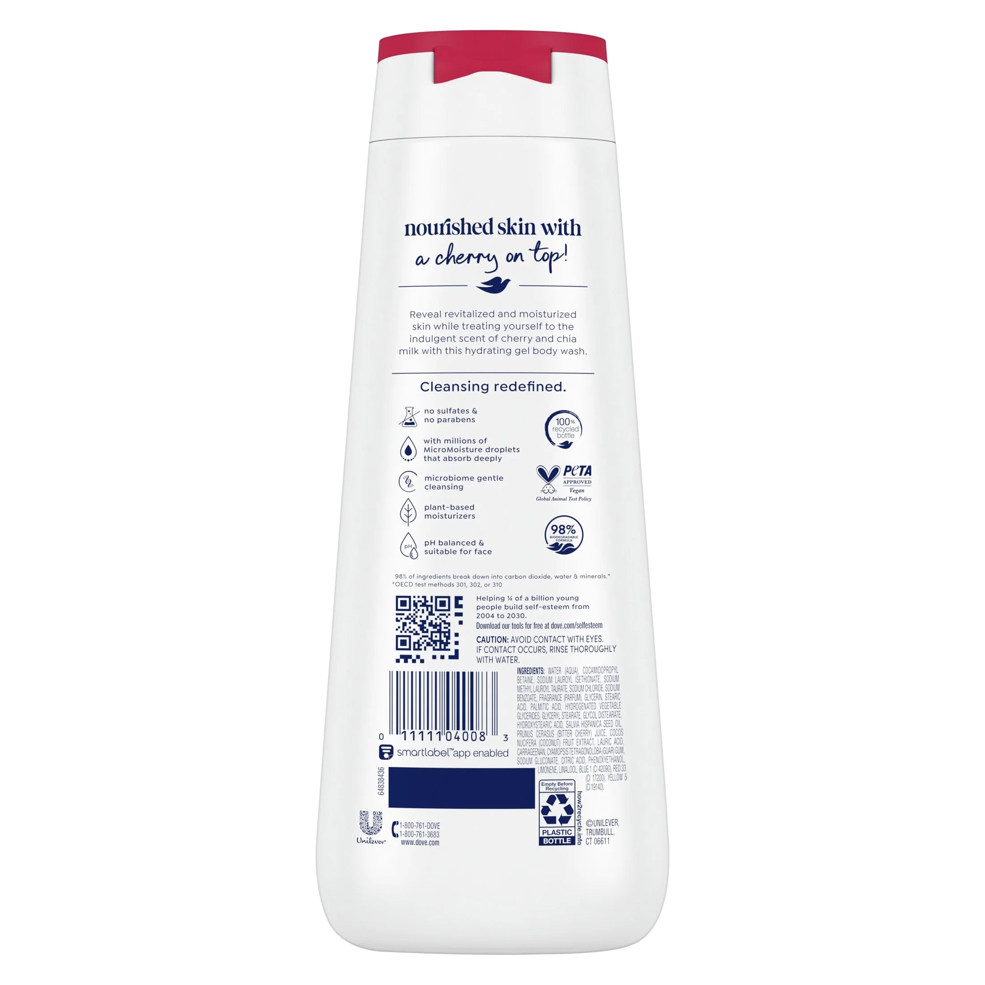 (4 Pack)  Body Wash Revitalizante Cherry & Chia Milk, 20 Oz
